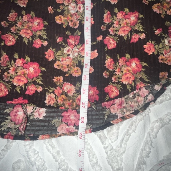 Lane Bryant Floral Shirt Lightweight Summer Top Ruffle Elastic Mock Neck Blouse - Picture 2 of 7